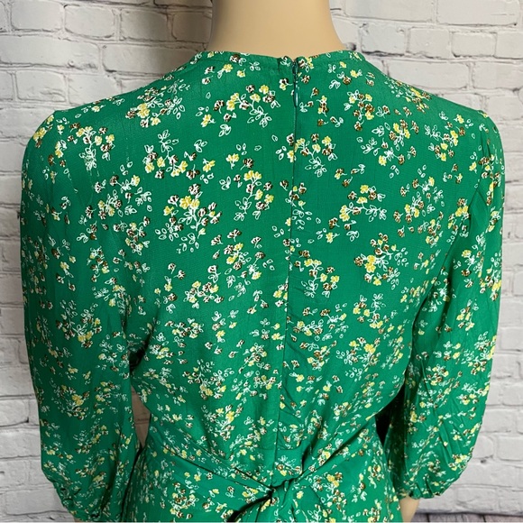 Faithfull The Brand Margo Green Floral Mini Dress Size S - Picture 12 of 12